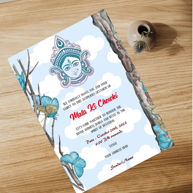 Mata Ki Chowki Deusa Durga Jagrata Convite (Criador carregado)