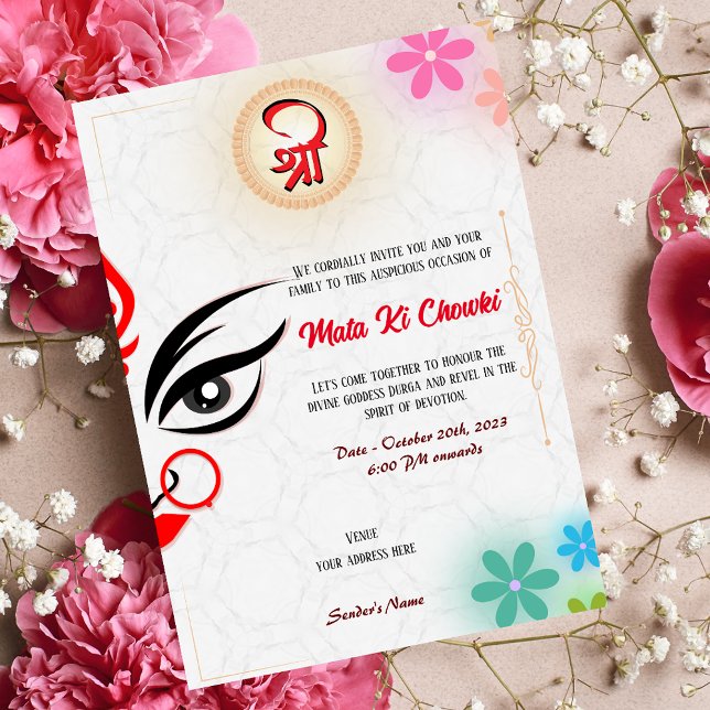 Mata Ki Chowki Deusa Durga Jagrata Convite (Criador carregado)