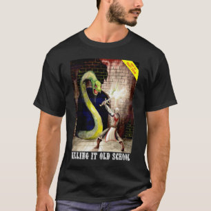 Matando-o na velha escola, camiseta escura