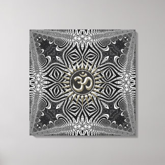 Matanya Silver Aum Star B+W Canvas Tribal