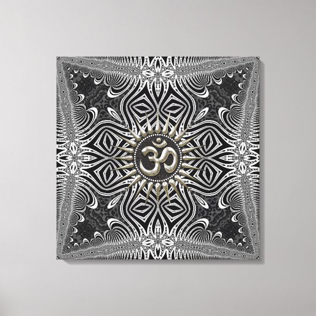 Matanya Silver Aum Star B+W Canvas Tribal (Frente)