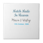 Match made in heaven blue black couple name date<br><div class="desc">girly design</div>