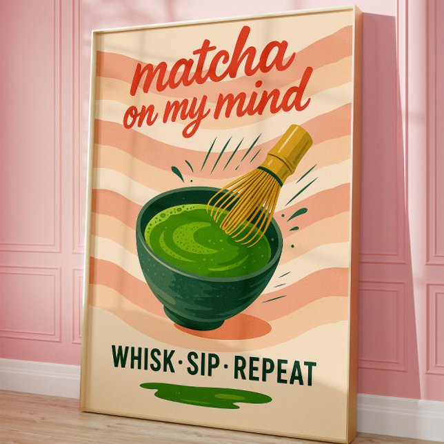 Matcha Kitchen Drink Lovers Trendy Wall Poster (Criador carregado)