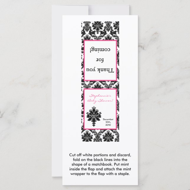 Matchbooks com 25 Pontos Pretos Rosa Quente (Frente)