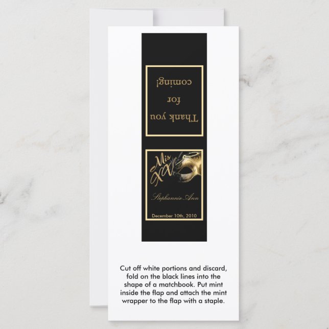 Matchbooks Mis XV Dourado (Frente)