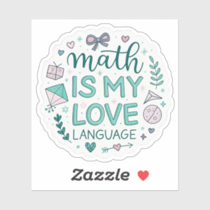 Matemática é Minha Linguagem do Amor Adesivo Fof