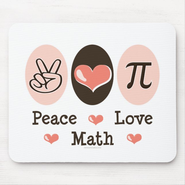 Matemática Mousepad do amor da paz (Frente)