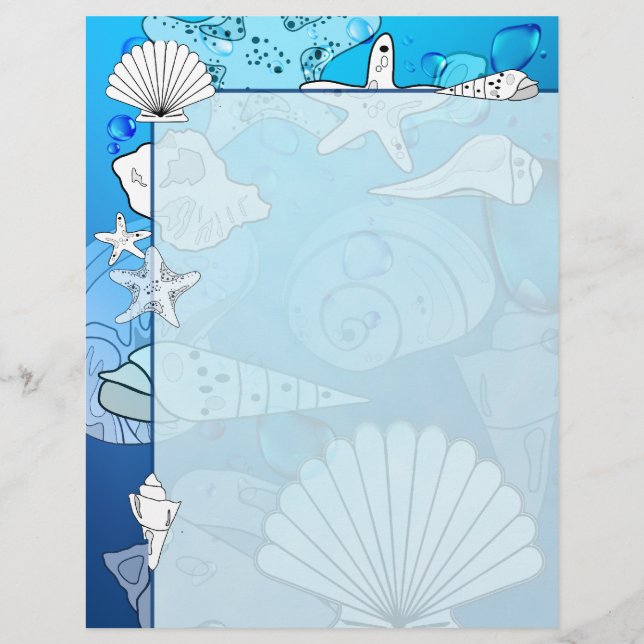 Material De Carta Para Aqua Ocean Letterhead (Frente)