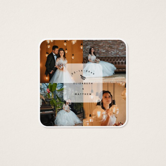 Material de Casamento de Colagem de Fotos Simples  (Frente)