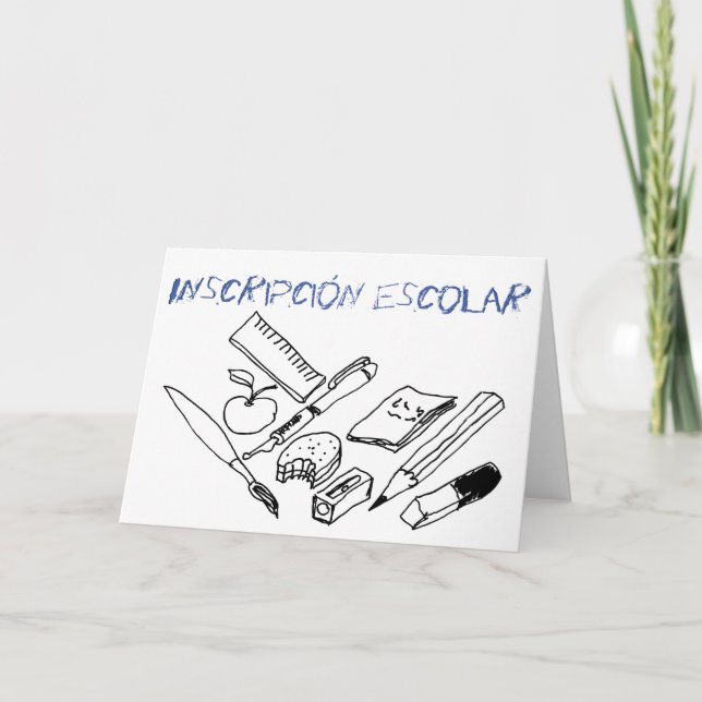 Material de Ensino no Convite de Inscrição Escolar (Frente)