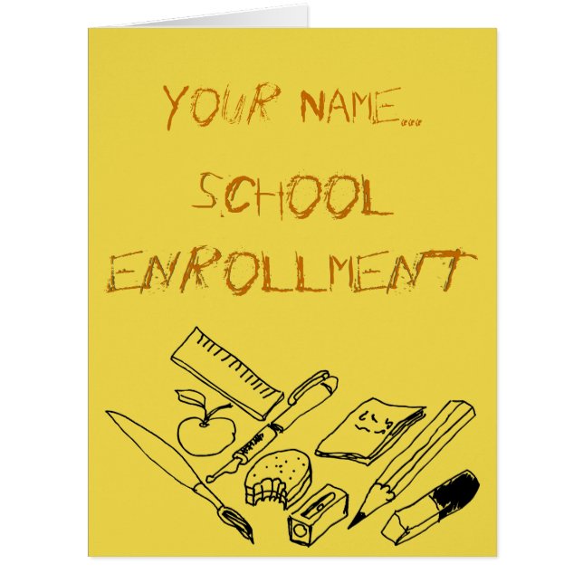 Material de Ensino no Convite de Inscrição Escolar (Frente)