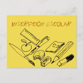 Material de Ensino no Convite de Inscrição Escolar