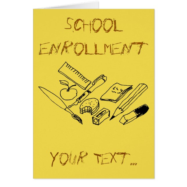 Material de Ensino no Convite de Inscrição Escolar (Frente)