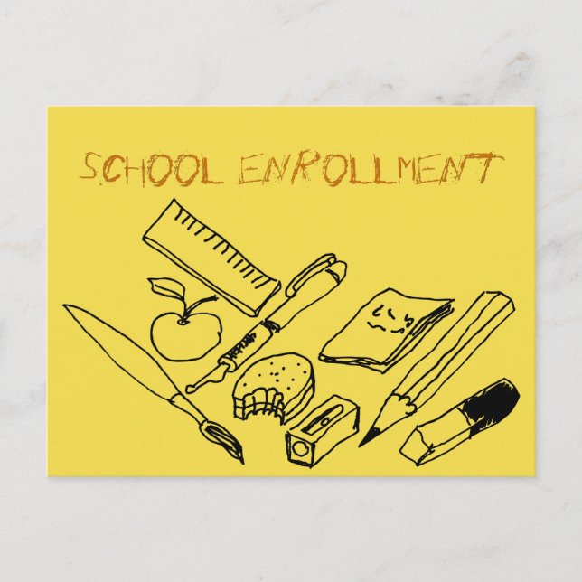 Material de Ensino no Convite de Inscrição Escolar (Frente)