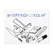 Material de Ensino no Convite de Inscrição Escolar