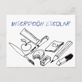 Material de Ensino no Convite de Inscrição Escolar