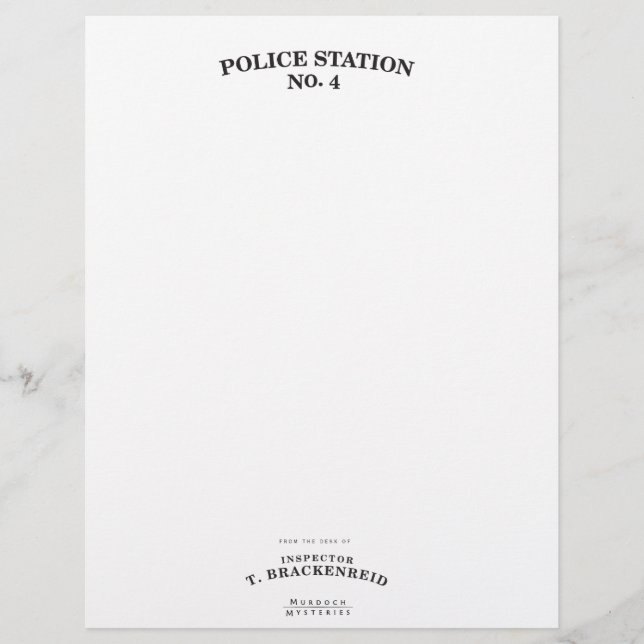 Material de papelaria do Inspetor Brackenreid (Frente)