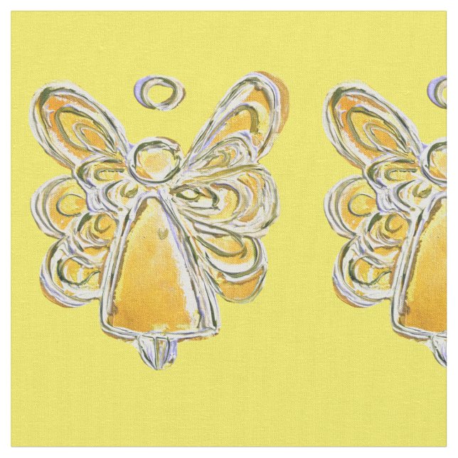 Material de Tecido de Arte Anjo Dourado Amarelo (Detalhe)