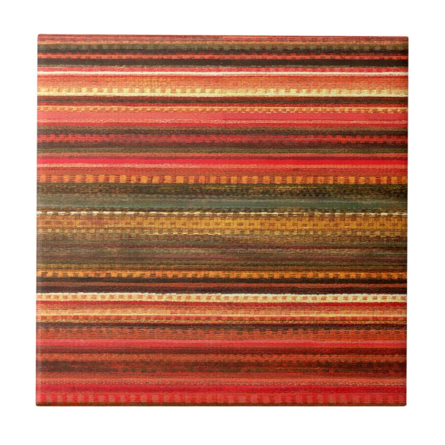 Material Textile Stripes Red Orange and Green (Frente)