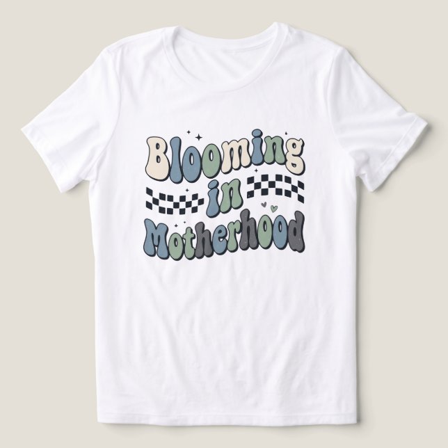 Maternidade em Flor Checkered Mãe Presente Groovy (Design frontal)