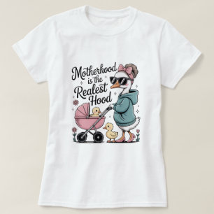 Maternidade Realista Pato de Capuz Mãe Camiseta En