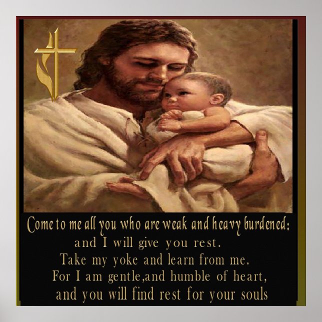 Mateus 11:28 Poster (Frente)