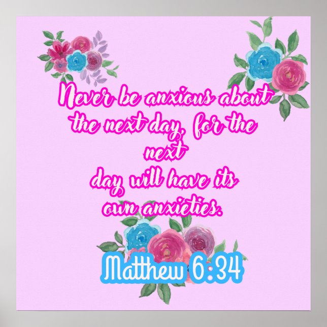 Mateus 6:34 Poster | Testemunhas de Jeová (Frente)