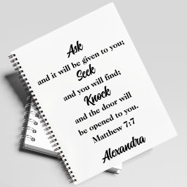 Mateus 7:7 Bíblia Verso Nome Personalizado Diário 