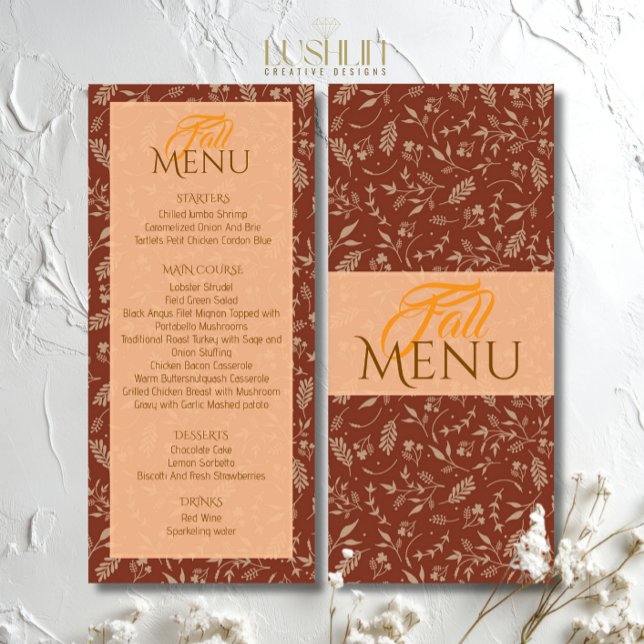 Matizes castanhos queda outono deixa menu plano (Criador carregado)