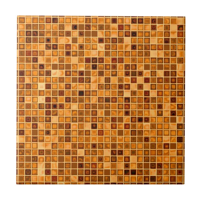 Matizes De Azulejo Mosaico "Watery" Laranja Rust (Frente)