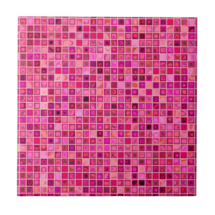 Matizes De Padrão De Azulejo Mosaico Rosa Escuro, 