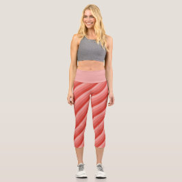 Matizes Laranja Degraus Diagonais Leggings Capri