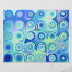 Matizes Turcos Do Oceano - Papel Escrapado - Cabeç