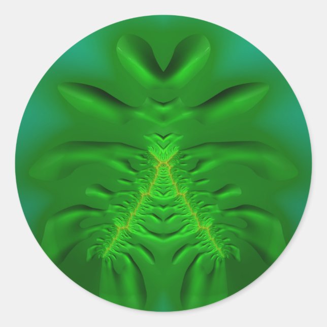 Matizes verdes ~ Adesivo redondo clássico (Frente)