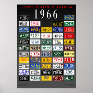 Matrículas do poster de América - 1966