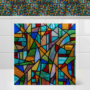 Matriz de Cores Vibrantes Motivo de Vidro Manchado