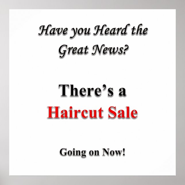 Matriz de Poster de venda de corte de cabelo (Frente)