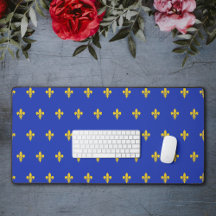 Matriz Real Blue Desk com Fleur de Lis dourado
