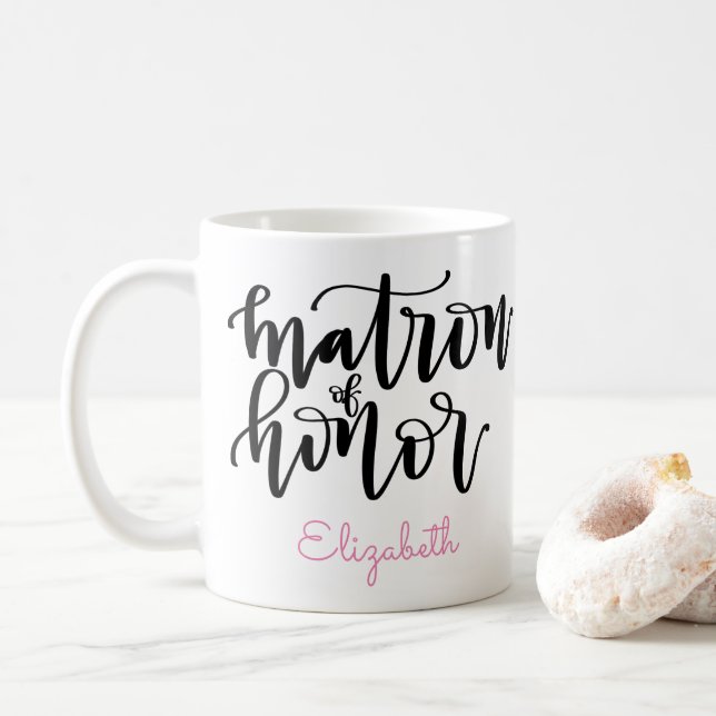 Matrona da caneca de café da honra - personalize o (Com Donut)