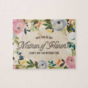 Matrona floral do vintage do quebra-cabeça da