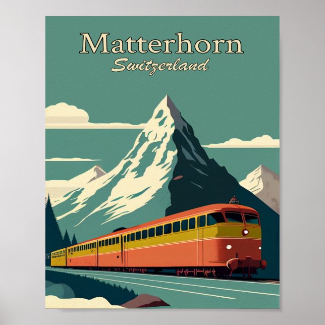 Matterhorn Minimalist Vintage Art Poster (Frente)