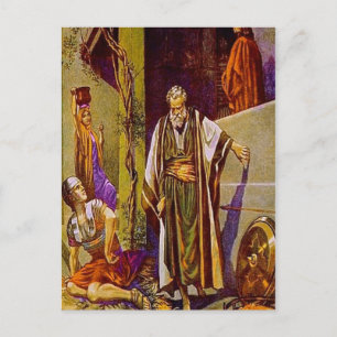 Matthew 26:69-75 Peter nega cartão postal de Jesus