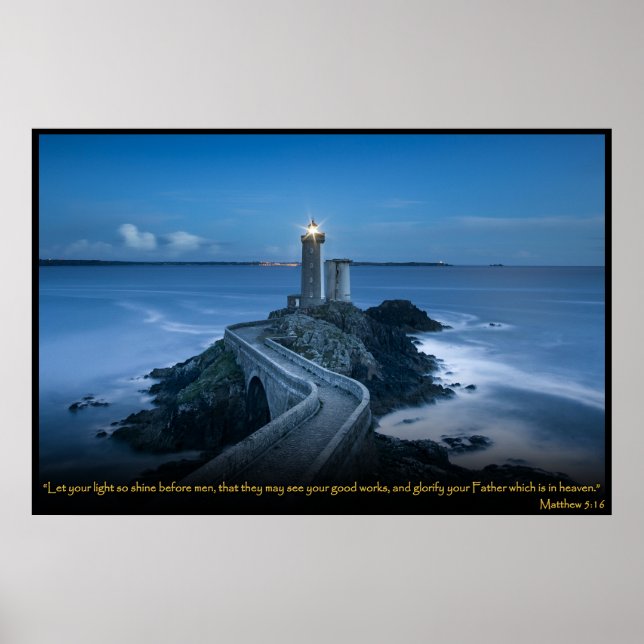 Matthew 5:16 Bíblia Cristã Verse Poster (Frente)