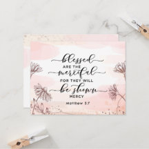 Matthew 5:7 Abençoado é o Merciful Flat Card