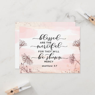 Matthew 5:7 Abençoado é o Merciful Flat Card