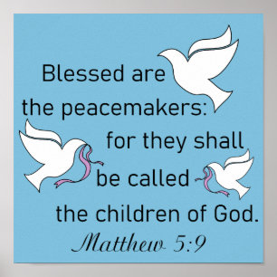 Matthew 5:9 Abençoado É O Poster Dos Pacificador