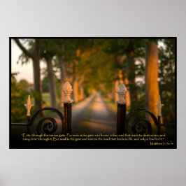 Matthew 7:13-14 Bíblia cristã Verse Poster