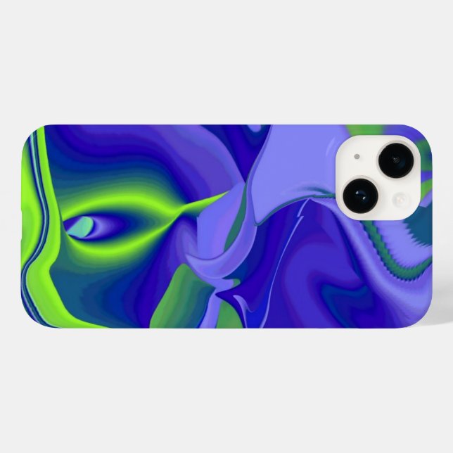 Mau, Abstrato 3D em azul verde roxo (Verso (horizontal))