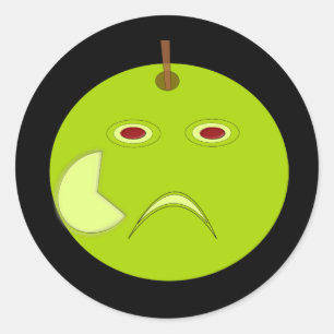 Mau Apple com adesivos de Dia das Bruxas com cicat