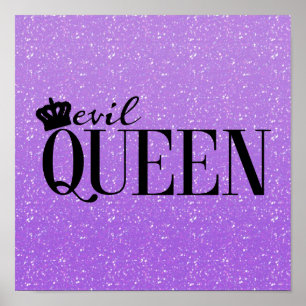 MAU QUEEN Purple Glitter Typografia Impressão